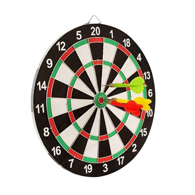 Wooden Dartboard 17'' Inch With 6 Non pointing Darts