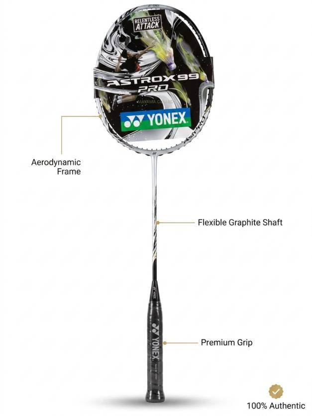 Astrox 99pro(White Tiger)Badminton Racket)