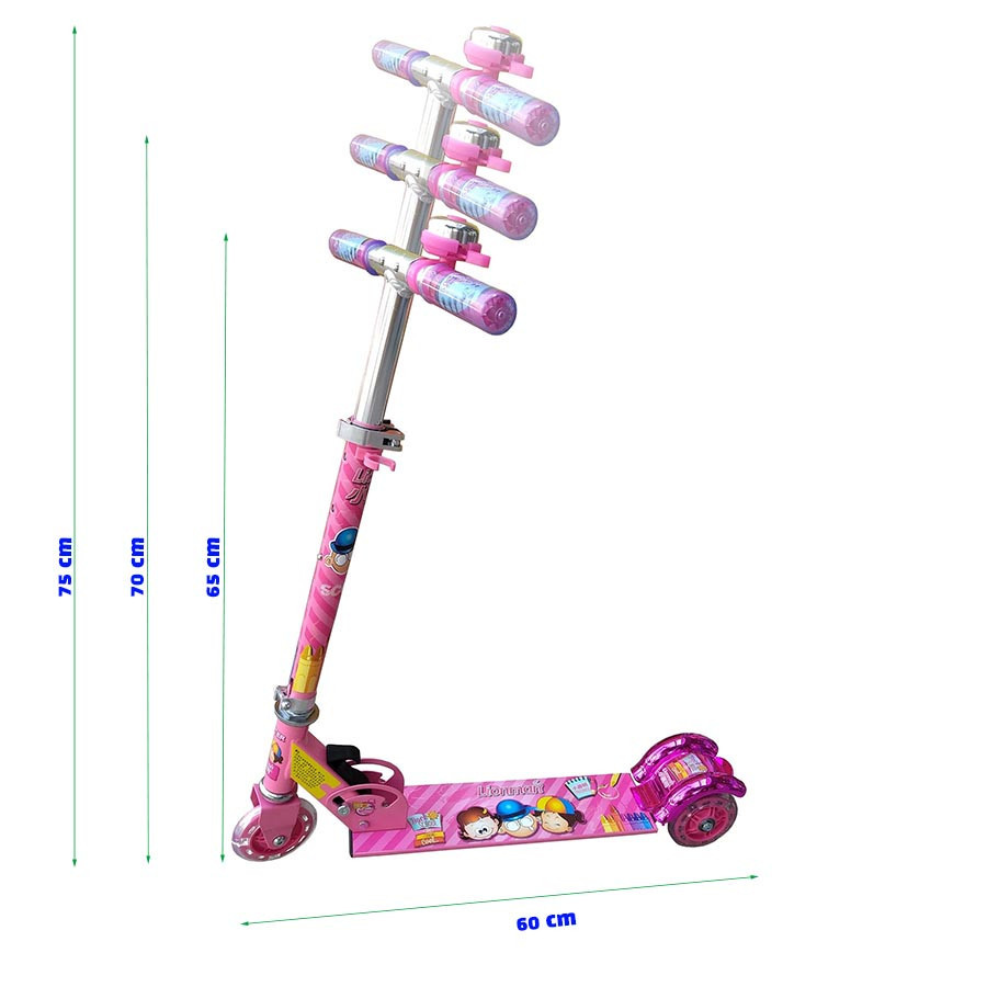 Lionman XLM-2009A 3 Wheel Kick Scooter for Kids – Glowing Wheels, Aluminum Alloy